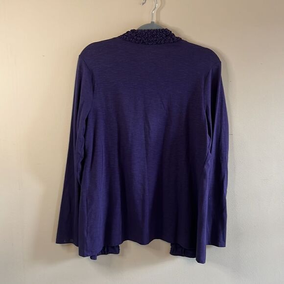 Coldwater Creek Purple Open Front Cardigan - Size Small - Picture 7 of 9